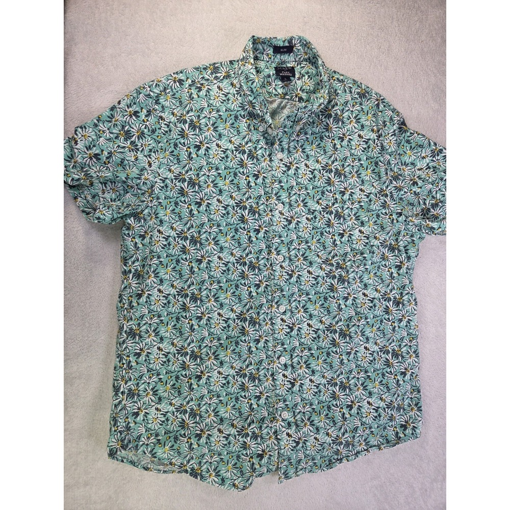 J.Crew Slim Fit Floral Button Up Shirt Large Cottagecore Coastal